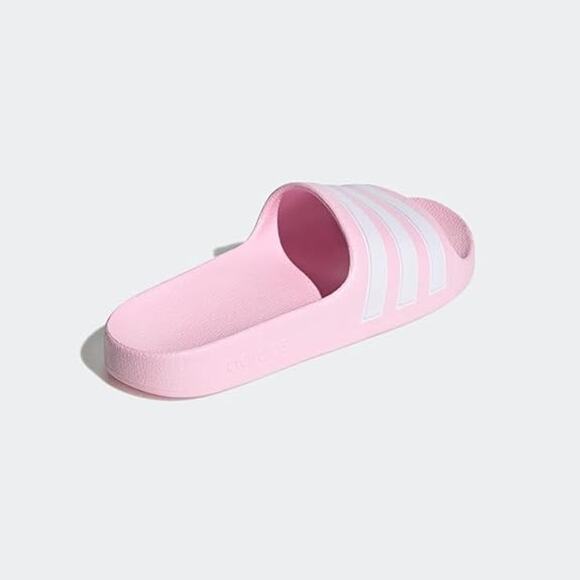 NWT adidas Girl's Adilette Aqua Slides, white/Clear pink -Size 5 - Picture 3 of 6